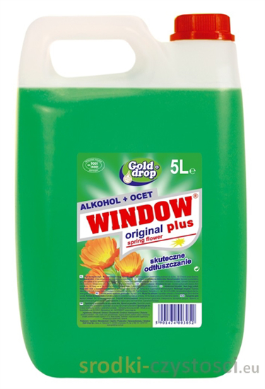 Obrazek Płyn do mycia szyb Window z alkoholem i octem 5l. Płyn do szyb z alkoholem i octem