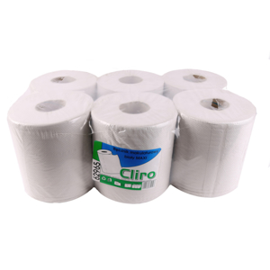 Obrazek Ręczniki papierowe z makulatury Ręcznik papierowy makulaturowy 138 m 6 rolek  CLIRO 62965