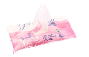 Obrazek Chusteczki nawilżające do higieny intymnej linteo Care&Comfort rumianek+aloe vera 10 sztuk