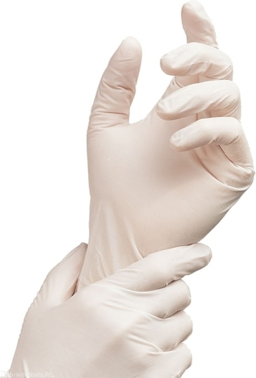 Obrazek Rękawice medyczne Rękawiczki jednorazowe lateksowe bezpudrowe 100 szt. Rozmiar S