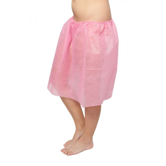 Obrazek HURT Spódnica medyczna Spódniczka ginekologiczna jednorazowa na gumce Kolor różowy długość 48 cm Opakowanie  hurtowe 1700 sztuk