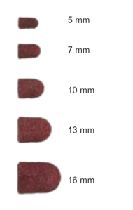 Obrazek Kapturki ścierne 10 mm gradacja 80 10 sztuk Nakładki ścierne grube, ostre ziarno brązowe