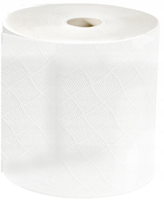 Obrazek Ręczniki papierowe fryzjerskie kosmetyczne Z MAKULATURY białe wzór w romby Ręcznik papierowy fryzjerski kosmetyczny 190 m 1 rolka Czyściwo przemysłowe C200  ECO