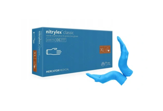 Obrazek RĘKAWICZKI nitrylowe niebieskie XL 100 szt. NITRYLEX CLASSIC MERCATOR XL 100 szt.