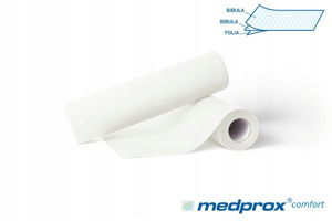 Obrazek Serweta podfoliowana 30x50 cm 40 szt. Serwety do manicure pedicure  w rolce białe  2 warstwy papieru + 1 warstwa folii