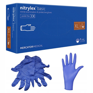 Obrazek Rękawice RĘKAWICZKI nitrylowe fioletowe XL 100 szt. NITRYLEX BASIC MERCATOR  XL