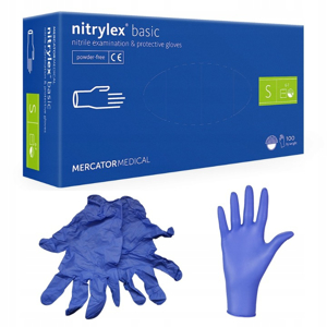 Obrazek Rękawice RĘKAWICZKI nitrylowe fioletowe S 100 szt. NITRYLEX BASIC MERCATOR  S